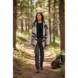 NWT American Eagle Wool Blend Cardigan Women Aztec Fringe Boho Sweater Large